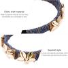 Luxshiny Seashell Hair Hoop Headband for Women, Blue Wide Brim Hair Accessory with Jute Rope, Bridal and Beach Party Hairband view 3