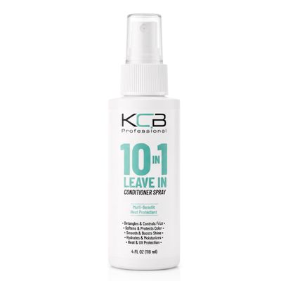 KCB PROFESSIONAL 10 in 1 Leave-in Conditioner Spray, Heat Protectant that Smooths, Conditions, Detangles, Strengthens, and Reduces Frizz, All Hair Types, 4 Fl Oz