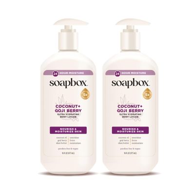 Soapbox Coconut & Goji Berry Body Lotion - Leaves Skin Smooth - 2 Pack