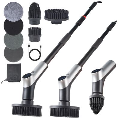 Electric Spin Scrubber, IPX7 Waterproof Shower Scrubber with 7 Brush Heads