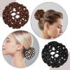 6 PCS Hair Nets for Buns, Elastic Invisible Women Hair Nets Handmade Crochet Scrunchies Bun Holders for Women Skating Ballet and Dance Accessories (Black, Dark Brown) view 3