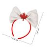 Abaodam Decorative Bow Headband with Silver Thread Fabric Red Maple Leaf Festival Hair Accessories and Women Party Hairband for Fourth of July Celebration view 2