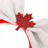 Abaodam Decorative Bow Headband with Silver Thread Fabric Red Maple Leaf Festival Hair Accessories and Women Party Hairband for Fourth of July Celebration view 3