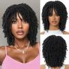 Dreadlock Wig For Black Women And Men Short Afro Twist Faux Locs Braided Wigs Glueless Synthetic Afro Curly Wigs (Natural Black, 12 Inch) view 1