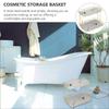 CORHAD Makeup Organizer Shelf 2-tier Gold and White Cosmetic Storage Rack for Vanity Counter Bathroom with Multi-function Organizer Basket for Skincare and Perfume view 3