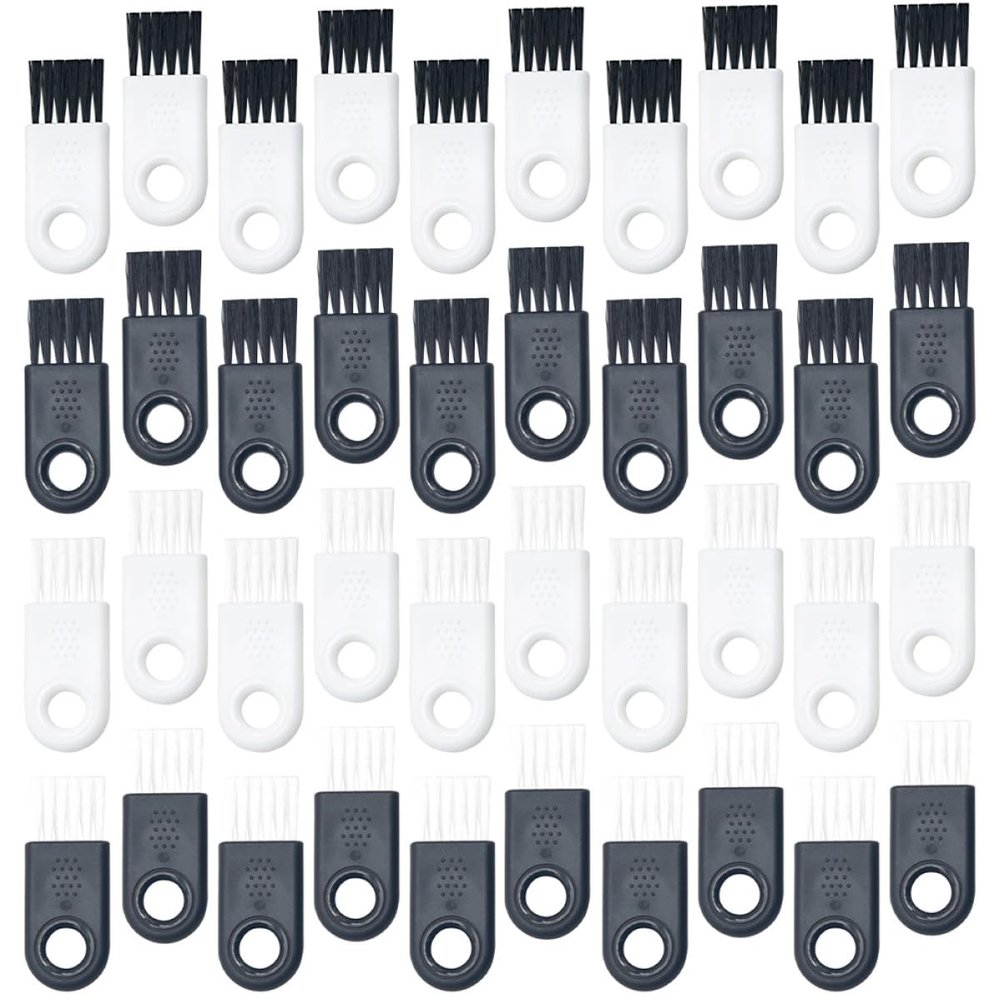 Hohopeti 40pcs Electric Razor Brush and Shaver Cleaner Brush Set White and Black Bristles for Men's Electric Shaver and Hair Clipper Cleaning Accessories