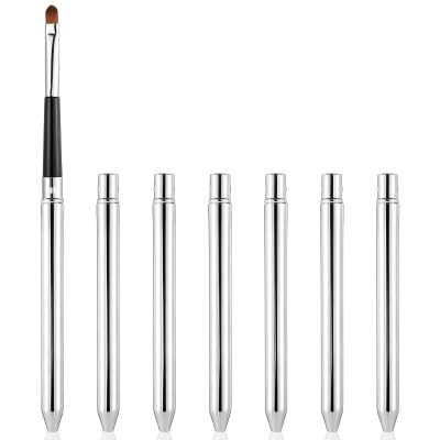 6 Pcs Retractable Lip Brush Silver Lip Brush for Lipstick Gloss Lipstick Brushes Lips Makeup Brushes with Cap for Women Precise Lips Makeup