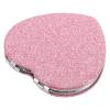 SAFIGLE Heart Shaped Folding Pocket Mirror Double-Sided Portable Handheld Travel Compact Vanity Mirror with Silver Frame and Pink Cover for Makeup on The Go view 1