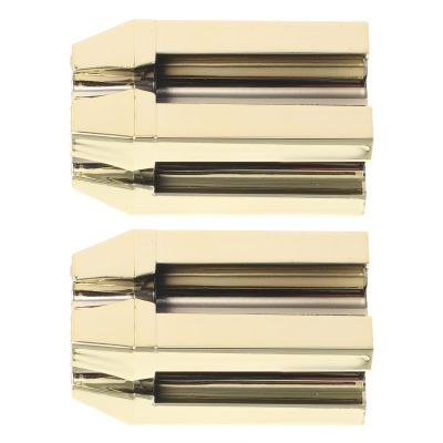 CATIEBYE 2pcs Gold Multi-Angle Eyebrow Pencil Sharpener with Four-Sided Slot for Precise Tip Refining, Professional Eyebrow Shaping Tool for Makeup and Cosmetic Use