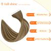 Full Shine Wide Hair Extensions Tape In, Medium Brown Honey Blonde 18 Inch view 2