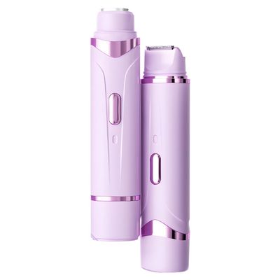 Bikini Trimmer for Women Dual Head IPX7 Waterproof & Electric Razors for Pubic Hair, Face, Legs, Underarms Portable Cordless Shaver with Fast Charging USB Rechargeable, Gifts for Women (Purp)