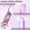 Bikini Trimmer for Women 2 in 1, Dual Head Womens Electric Shaver, Electric Razors for Pubic Hair, IPX7 Waterproof Rechargeable Facial Hair Removal for Shaving Underarm Leg Arm Face Body, Purple view 3