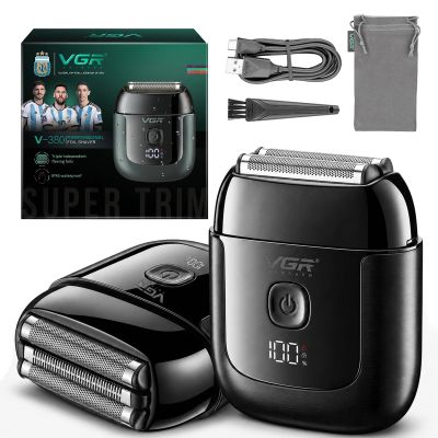 VGR 380 Mini Foil Shaver for Men with Triple Floating Foils & IPX6, Black