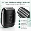 VGR 380 Mini Foil Shaver for Men with Triple Floating Foils & IPX6, Black view 2