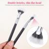 KJHBV 3pcs Angled Fan Eyelash Extension Brushes Dual-layer Lash Applicators Mascara Brush Set for Eye Makeup and False Lash Grooming view 3
