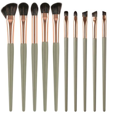 10 Pcs Eye Makeup Brush Set Eye Shadow Brushes Professional Eyeshadow Makeup Blending Brush Set with Synthetic & Wood Handle Angled Eyeshadow Brushes for Eyebrows, Eyeliner, Liquid, Cream, Concealer