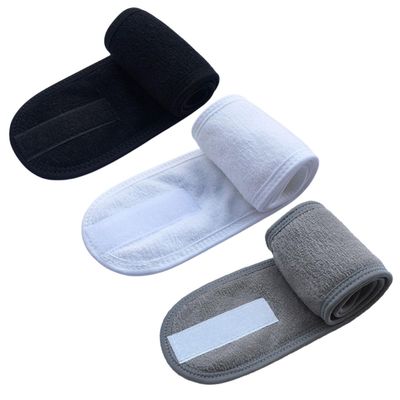 TIDTALEO 3pcs Women Headbands Hair Bands for Washing Face Beauty Scarves, Moisture-resistant Elastic Hairbands in Black White Gray for Spa and Makeup