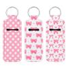 Bruislard 3 Pcs Lipgloss Holder KeyChain Cute Clip-On Sleeve Pouch Pink Lip Balm Holder for Woman view 1