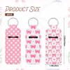 Bruislard 3 Pcs Lipgloss Holder KeyChain Cute Clip-On Sleeve Pouch Pink Lip Balm Holder for Woman view 2