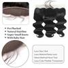 #1B Natural Color Lace Closure 13x4 HD Transparent Lace Frontal 10 Inch Brazilian Virgin Hair Free Part Natural Black Body Wave Lace Closure Pre Plucked Human Hair Extensions view 3
