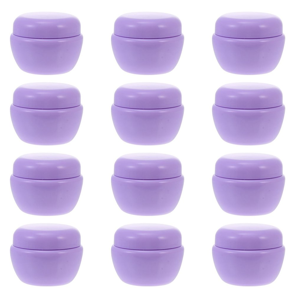 Anneome 12pcs 30g Plastic Cream Lotion Containers, Refillable Cosmetic Sample Jars with Lids, Travel Makeup Cream Pots for Beauty and Personal Care Storage
