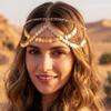 Kilshye Sequin Head Chain Jewelry Gold Headpiece Festival Costume Hair Accessories for Women view 3
