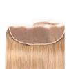 #27 Blonde Lace Closure 13x4 HD Transparent Lace Frontal 26 Inch Brazilian Virgin Hair Free Part Honey Blonde Straight Lace Closure Pre Plucked Human Hair Extensions view 4
