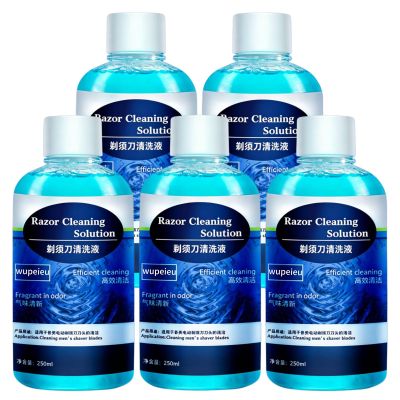 wupeieu 250ml Razor Cleaning Solution Compatible With Panasonic WES035P ES-4L03 ES-4LM3-A405 Cleaning Cartridge, Cleans Your Shaver For Optimal Hygiene(5 pcs)