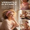 KALIHANA Pineapple Hair Wrap for Curly Hair - Sleep & Travel Scarf, Anti-Frizz Stretch Bonnet, Stay-Put for Thick Hair (Flower) view 3