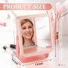 Novabright Pink True Non-reversing Mirror, Reflection True Image for Makeup, Hair Styling, Grooming & Facial Symmetry, Desktop Vanity Essential 10" L x 7.5" W x 5.5" D view 3