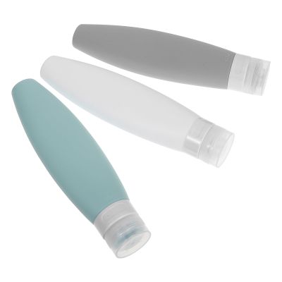 LIFKOME 3pcs 150ml Silicone Travel Squeeze Bottles Set, Leakproof Refillable Storage Containers for Liquid Toiletries, Portable Small Travel Bottles for Airplane and Gym Use