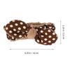IWOWHERO Plush Hairband 2pcs Face Washing Headband with Bow, Soft Elastic Spa Makeup Headbands for Women, Brown Striped and Polka Dot Designs for Skincare and Facial Care view 2