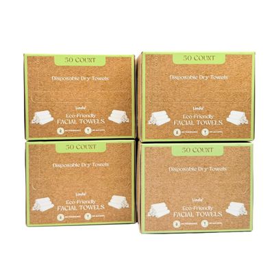Lindo Disposable Dry Facial Towels Eco-Friendly (200 Count, XL)