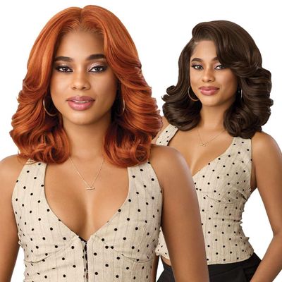 Outre Lace Front Wig - Perfect Hair Line 13X6 - NUEBLEND - Human Hair Blend - Body Wave 14" (GINGER COPPER)