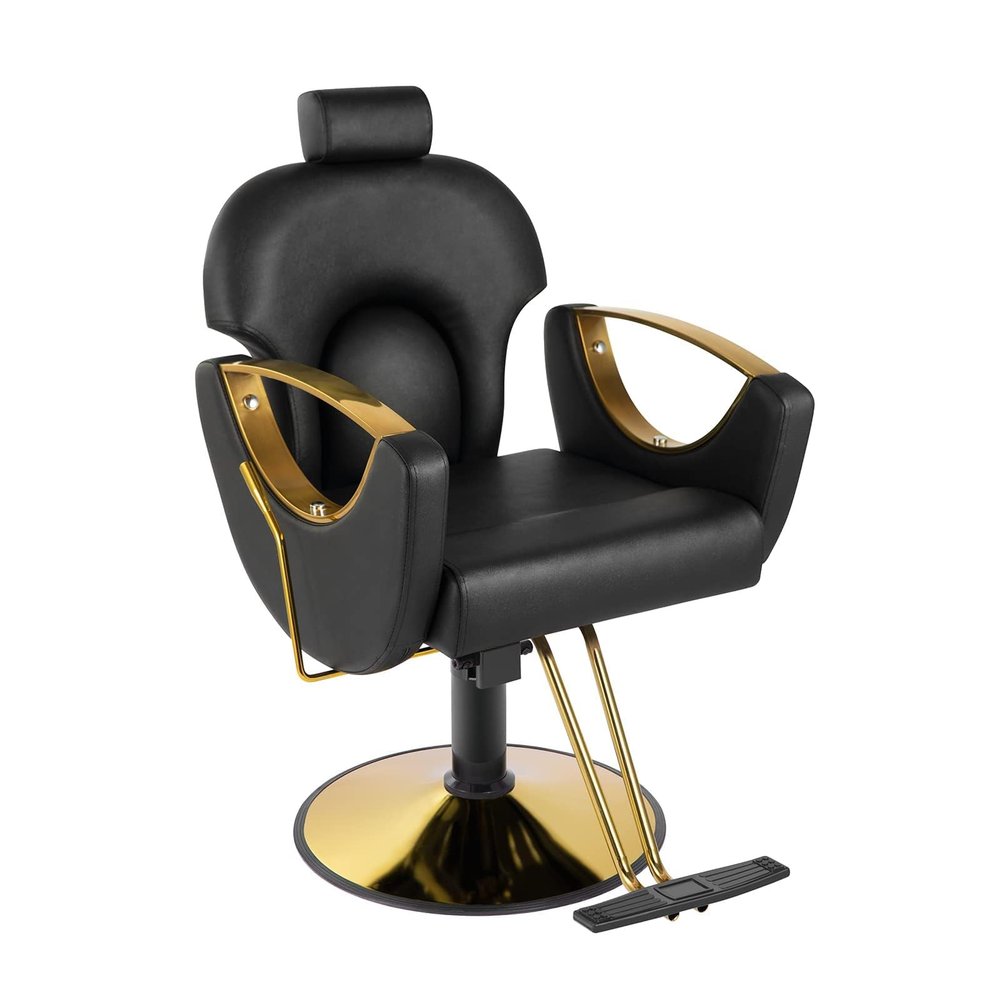 Professional Salon Chair with Reclining, Height Adjustment, 360 Swivel, and Multi-Function Design for Hair Styling and Shampoo Services