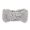 DEARMAMY Washing Hair Band with Striped Bow, Charcoal Fiber Elastic Headband for Women, Shower and Facial Skincare Headband view 1