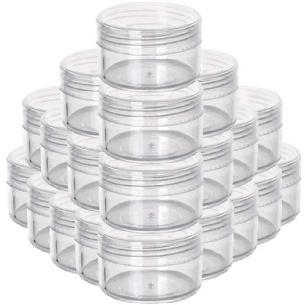 Lip Scrub Containers 50PCS 2/3/5/10/15/20ml Protable Plastic Jars with Lids Small Clear Cosmetic Containers for Lotion Cream Travel Storage(Clear,5ml)