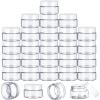 Lip Scrub Containers 50PCS 2/3/5/10/15/20ml Protable Plastic Jars with Lids Small Clear Cosmetic Containers for Lotion Cream Travel Storage(WHITE,20ml) view 2