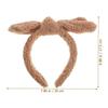 HAKIDZEL 2pcs Lamb Wool Bow Headbands for Women Hair Accessories, Soft Makeup and Face Washing Headbands in Khaki and Green, Skincare Spa Hairbands view 2