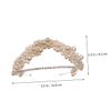 LABRIMP Double-layer White Pearl Rhinestone Wedding Hairband for Brides Women Bridal Headpiece Hand-woven Pearl Headband Elegant Wedding Hair Accessory view 2