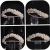 LABRIMP Double-layer White Pearl Rhinestone Wedding Hairband for Brides Women Bridal Headpiece Hand-woven Pearl Headband Elegant Wedding Hair Accessory view 3