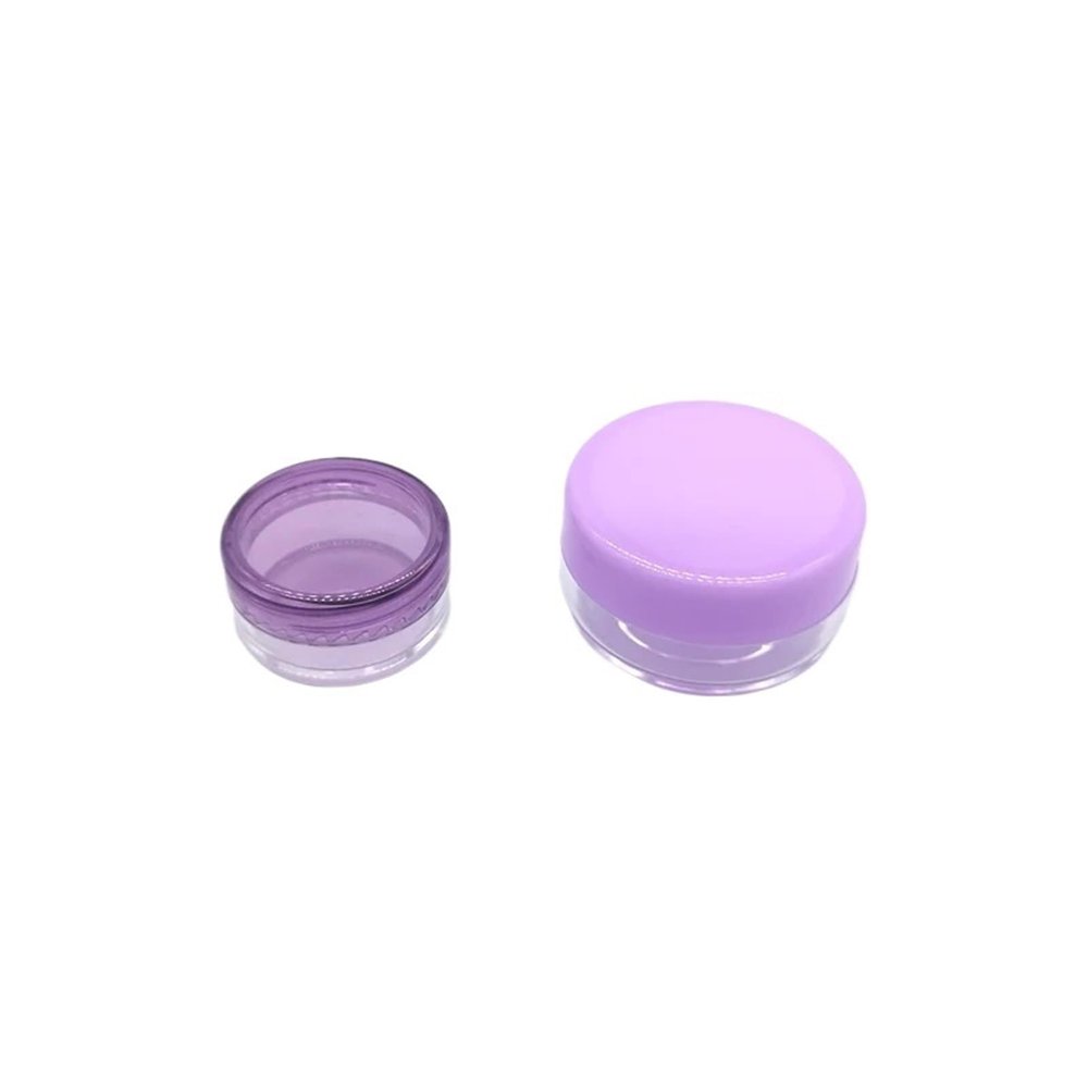 Lip Scrub Containers 60PCS Empty 2g - 20g Travel Small Colorful Covers Clear Plastic Cosmetic Pot Jars With Lids(PURPLE,3g)
