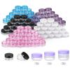 Lip Scrub Containers 60PCS Empty 2g - 20g Travel Small Colorful Covers Clear Plastic Cosmetic Pot Jars With Lids(PURPLE,3g) view 2