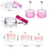 Lip Scrub Containers 60PCS Empty 2g - 20g Travel Small Colorful Covers Clear Plastic Cosmetic Pot Jars With Lids(PURPLE,3g) view 4