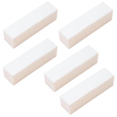 5/10Pcs Nail Buffering Blocks, 4 Sided Sponge Buffer for Nails Polishing, Manicure, Pedicure Tools (White,5)