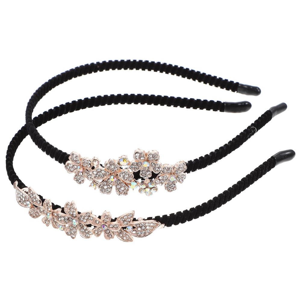ROMISBABA Rhinestone Wedding Headbands 2pcs Floral Bridal Hair Accessories for Brides, Elegant Five-petal Flower Design, Suitable for Weddings and Special Occasions