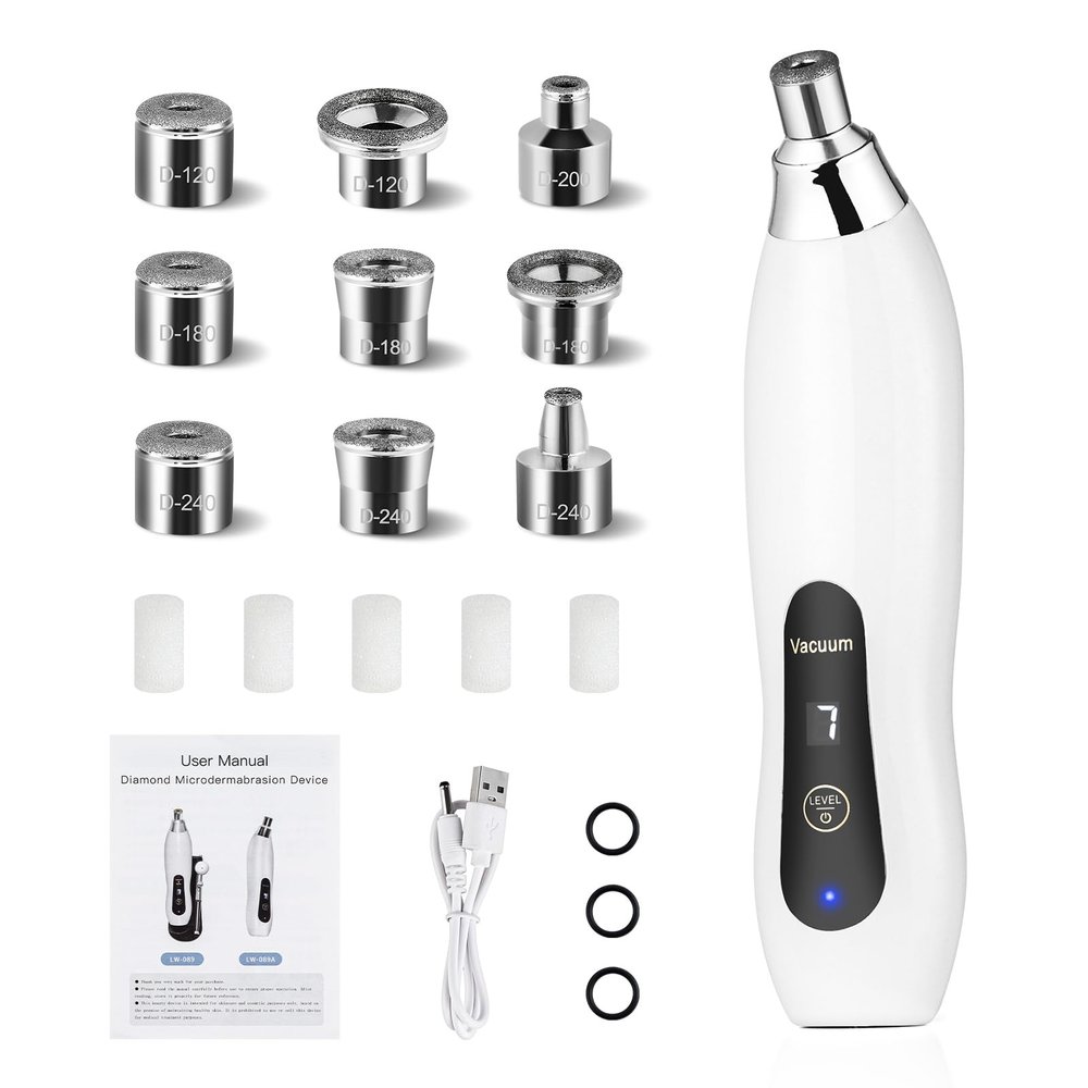 Microdermabrasion Machine, 7 Suction Modes with 9 Diamond Tips
