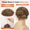 BEEOS 0.08mm Thin PU Skin Toupee for Men 8x10 Inch, 110% Density V-looped and No Knots Human Hair Mens Hairpiece Transparent PU Base Mens Hair Replacement System #18 Medium Blonde view 3