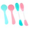 4 Pack Silicone Facial Cleansing Brush Manual Faces Scrub Brushes 2 in 1 Silicone Face Mask Brush & Face Scrubber Skin Friendly Soft Bristles for Blackheads Makeup Residues Removal view 1