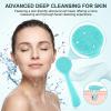 4 Pack Silicone Facial Cleansing Brush Manual Faces Scrub Brushes 2 in 1 Silicone Face Mask Brush & Face Scrubber Skin Friendly Soft Bristles for Blackheads Makeup Residues Removal view 3